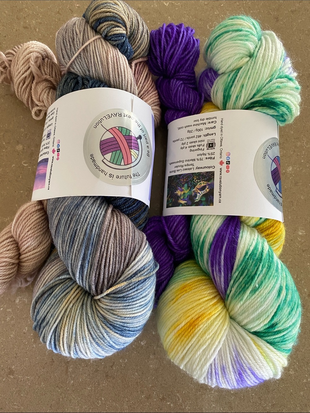 Hand-Dyed Variegated Yarn Skeins. Fingering - sock yarn sets